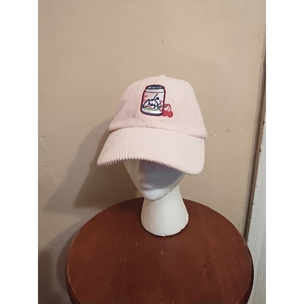 La Croix Sparkling Water Pink Corduroy Hat Adjustable Strapback Baseball Cap